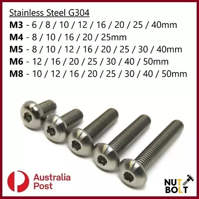 M3 M4 M5 M6 M8 Button Socket Head Bolt S Screw S Allen Stainless Steel A2 G304 • $7