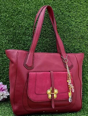 Marc Jacobs PETAL 2 THE METAL Pebbled Leather Purse Shoulder TOTE Red Zinfandel  • $99