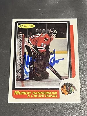 1986-87 Opc #180 Murray Bannerman Autographed Blackhawks Smudge • $5.06