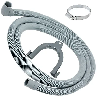 Drain Hose For ARGOS PROACTION SWAN FAGOR Washing Machine 2.5m 90° + Clip • £8.99