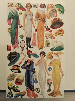 Vintage Victorian Paper Dolls Sticker Sheet So Lovely • $3.50