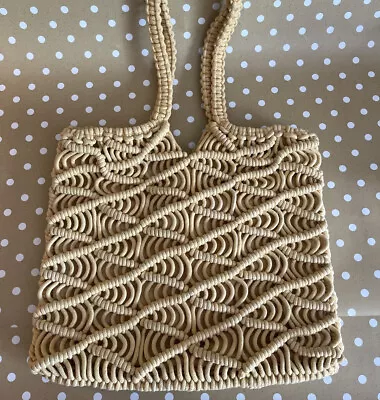 Macrame Beach Bag Boho Purse By C & C California Bohemian Hippie Woven • $14