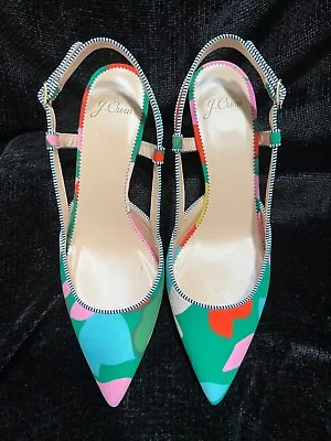 J. Crew Women's Multi-Colored Slingback Pumps Size 8 1/2 NEW • $79