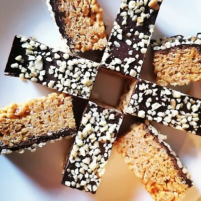 £11.99 • Buy VEGAN Peanut Butter And Chocolate Crispy Slices X12  Sweet Treat Postal Box Gift