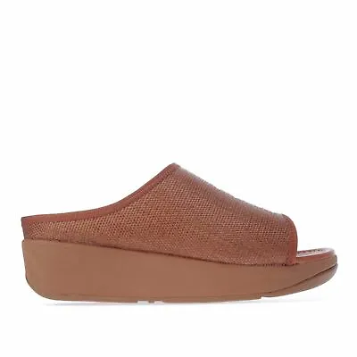 £42.94 • Buy Women's Fit Flop Imogen Straw Raffia Leather Slip On Slider Sandals In Brown