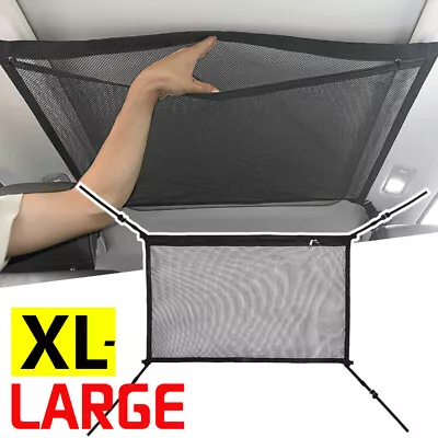 Car Roof Top Ceiling Net Mesh Zipper Bag Pouch Interior Travel Storage Pocket AU • $18.95