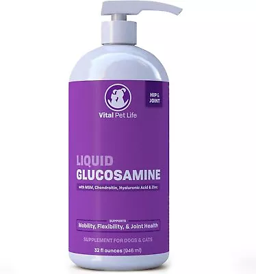 Liquid Glucosamine For Dogs Cats & Horses With Chondroitin MSM And Hyaluronic  • $91.72