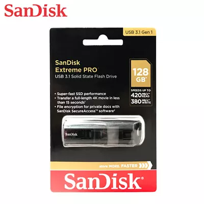 SanDisk 128GB Extreme PRO CZ880 USB3.1 Solid State Flash Pen Drive With Tracking • $43.30