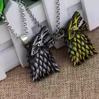 Game Of Thrones Wolf Head Pendant Necklace Jewelry Nordic For Girls Teens UK NEW • £4.25