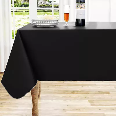 Rectangle Vinyl Tablecloth Waterproof Spillproof Plastic Flannel Backed Table C • $17.49