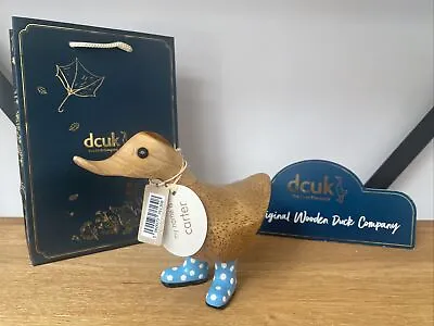 £15 • Buy DCUK The Original Wooden Duck Company Blue Spotty Polka Dot Wellies - ‘Carter’