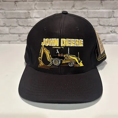 Vintage John Deere Backhoe Loader Tractor SnapBack Hat NWT Black Cap  • $50.70