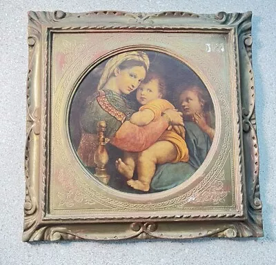 G14~ Raphael Madonna Seggiola (of The Chair) Composite Wall Hanging Vintage • $24.99