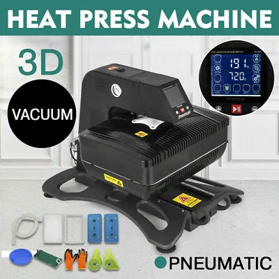 $1105.77 • Buy 110V 3D Pneumatic Vacuum Black Sublimation Heat Press Machine 9.8 *15  Art