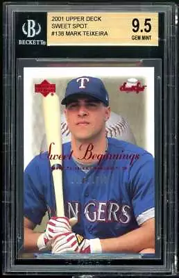 Mark Teixeira Rookie 2001 Upper Deck Sweet Spot #138 BGS 9.5 (9.5 9.5 9.5 9) • $32