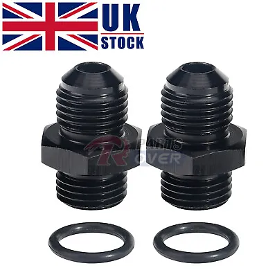 2PCS AN -6 (AN6 AN 06) To ORB-6 (9/16  UNF) O-Ring Boss Adapter Male Fitting • £8.98