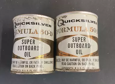 Mercury Quicksilver Formula 50-D Oil Vintage Super Outboard Oil 8oz Cans • $20