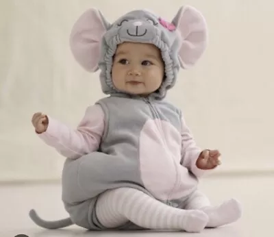 Carter’s Baby Girl 3-6 Months Little Mouse Costume Halloween Pink Gray NWT • $80