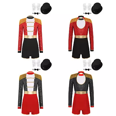 Womens Fancy Dress Festival Outfits Ringmaster Costume Headwear Unitard Cosplay • $14.29