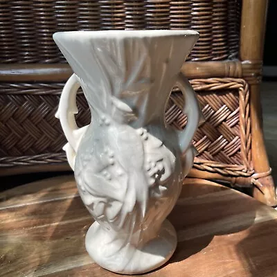 Mccoy Pottery Vase Bird Iof Paradise Vase Creamy White 8  (see Video) • $45.99