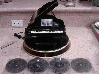 Mr. Christmas Collection Black Grand Piano Music Box VTG 2000 W/10 Music Disc • $139.89