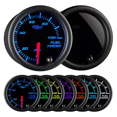 GLOWSHIFT 2  SMOKED OUT 7 COLOR LED FUEL PRESSURE PSI GAUGE W ELECTRONIC SENDER • $92.99