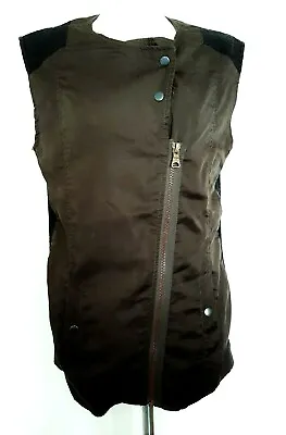 $24.38 • Buy Womens Jacket ZARA Vest Army Safari Biker Zip Faux Leather Medium £59.99 Women M