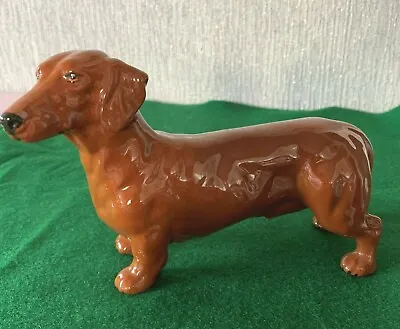 ROYAL DOULTON DOG DACHSHUND STANDING MEDIUM No. DA 116 BROWN GLOSS PERFECT • $37.29