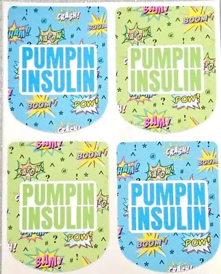 OMNIPOD 5/ Dash ~ 4x PUMPIN INSULIN COMIC Print Stickers. Diabetes • £3.50