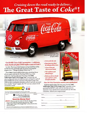 1963 Vw Volkswagen Type 2 Cargo Van / Coca -cola ~ Great Diecast Car Ad • $11.95