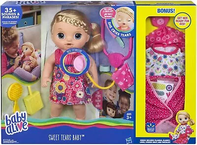 New Baby Alive Sweet Tears Baby Blonde WAL-MART Exclusive Bonus Clothes   • $99.99