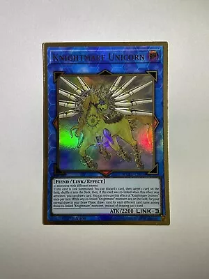 Knightmare Unicorn MGED-EN034 Premium Gold Rare 1st Edition Yugioh Card • £1.60