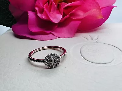 $39 • Buy Pandora Rose Gold Radiant Elegance Ring #180986CZ Size 56 Band