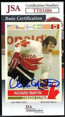 Richard Martin JSA  Autograph 1992 Future Trends '76 Future Cup Signed Hockey • $29