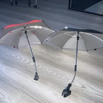 £22 • Buy GENUINE 2 X  Universal Bugaboo Red Parasol Umbrella With Clip For Buffalo Donkey