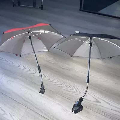 GENUINE 2 X  Universal Bugaboo Red Parasol Umbrella With Clip For Buffalo Donkey • £19