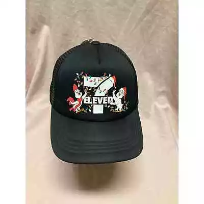 New 7-eleven Limited Holiday Edition Christmas Trucker Mesh Ball Cap Hat Black • $15