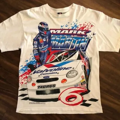 MARK MARTIN VINTAGE NASCAR ALL OVER T-SHIRT Gift For Fans Full Size • $19.99