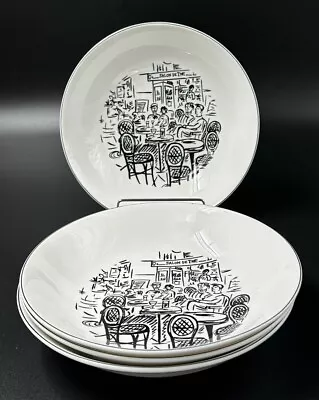 4 Mikasa Ultima Plus Parisian Scenes Super Strong Fine China Salad Soup Bowls • $51.95