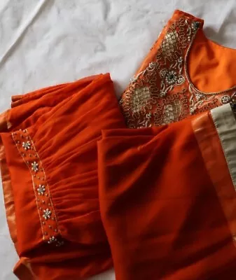 Asian Pakistani Indian Wedding/Party Wear Outfit. 3pcs Readymade Small.  • £20