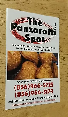 The Panzarotti Spot Original Tarantini Menu Ephemera Camden NJ Marlton Avenue  • $9.99