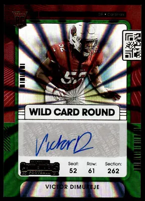 Victor Dimukeje 2021 Panini Contenders Wild Card Round Rookie Auto Cardinals • $4.99