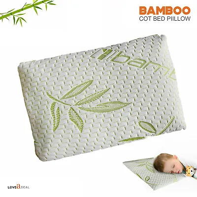 Cot Pillow Kids Bamboo Memory Foam Soft Comfy Baby Toddler 40 Cm X 25 Cm • £11.55