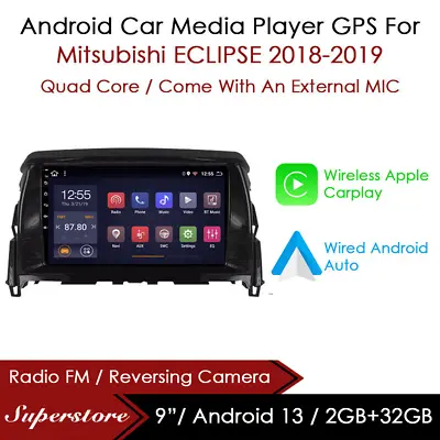 9” Android 13 Car Stereo Media Player GPS Head Unit For Mitsubishi ECLIPSE • $319