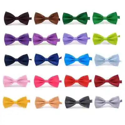 Bowtie Mens Adjustable Formal Wedding Party Necktie Bow Tie Solid Color Tuxedo • $5.36