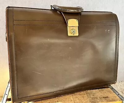 Vintage Rexbilt Cowhide Leather Briefcase Document Bag Retro • $42.95