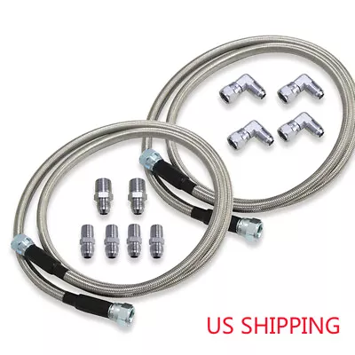 52  Length SS Braided Transmission Cooler Hose Lines  For TH350 700R4 TH400 • $31.24