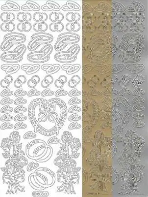 Wedding Rings & Bouquet Starform Peel Off Craft Hobby Cardmaking - 803 • £1.95