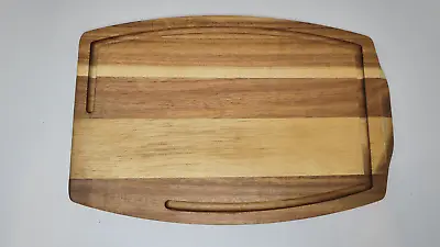 Acacia Wood STEAK PLATTER Juice Catcher Cheese Chopping Board Solid Wooden • £15