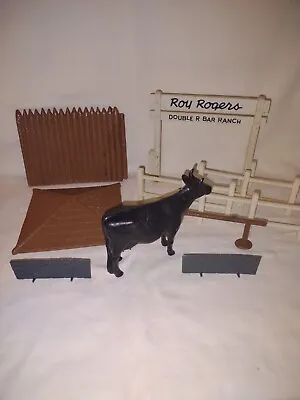 Vtg Marx Roy Rogers Play Set Double R Bar Ranch Gateway + Other Play Pieces • $23.95